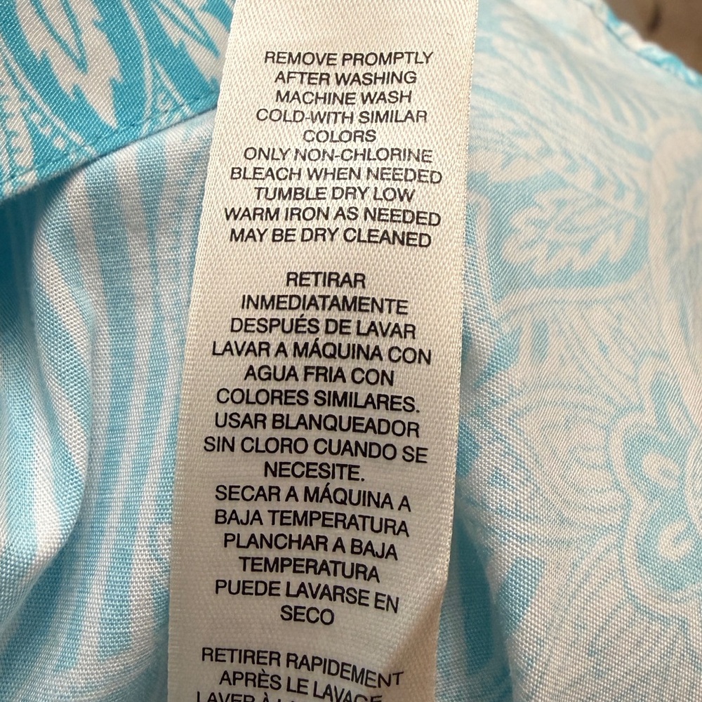 Chico's Light Blue Paisley Button Down Shirt - Picture 4 of 11